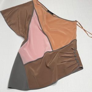 BCBG Multicolor Asymmetrical Blouse